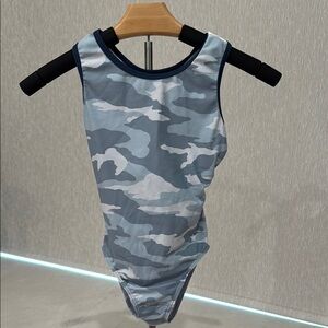 Destira Athleta Girl Small Blue Camouflage Leotard